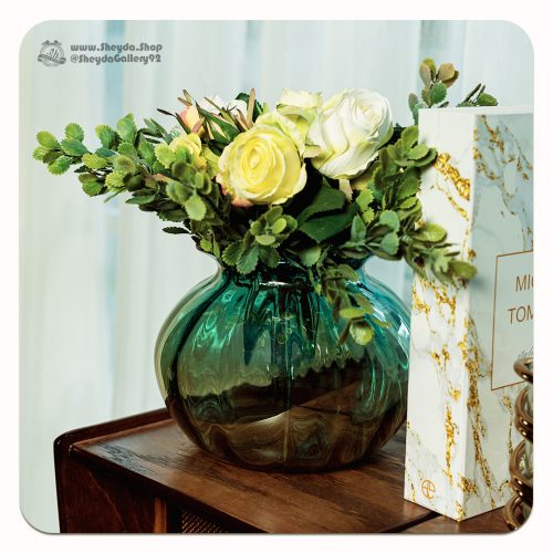 گلدان شیشه ای طرح خمره گلدان شیشه ای طرح خمره