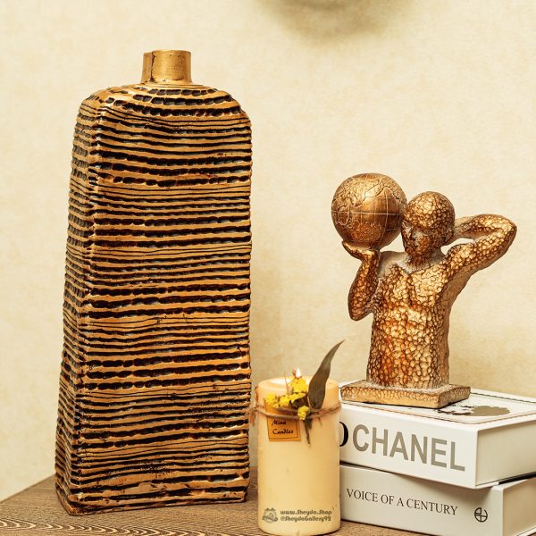 گلدان پلی استر شیار دار